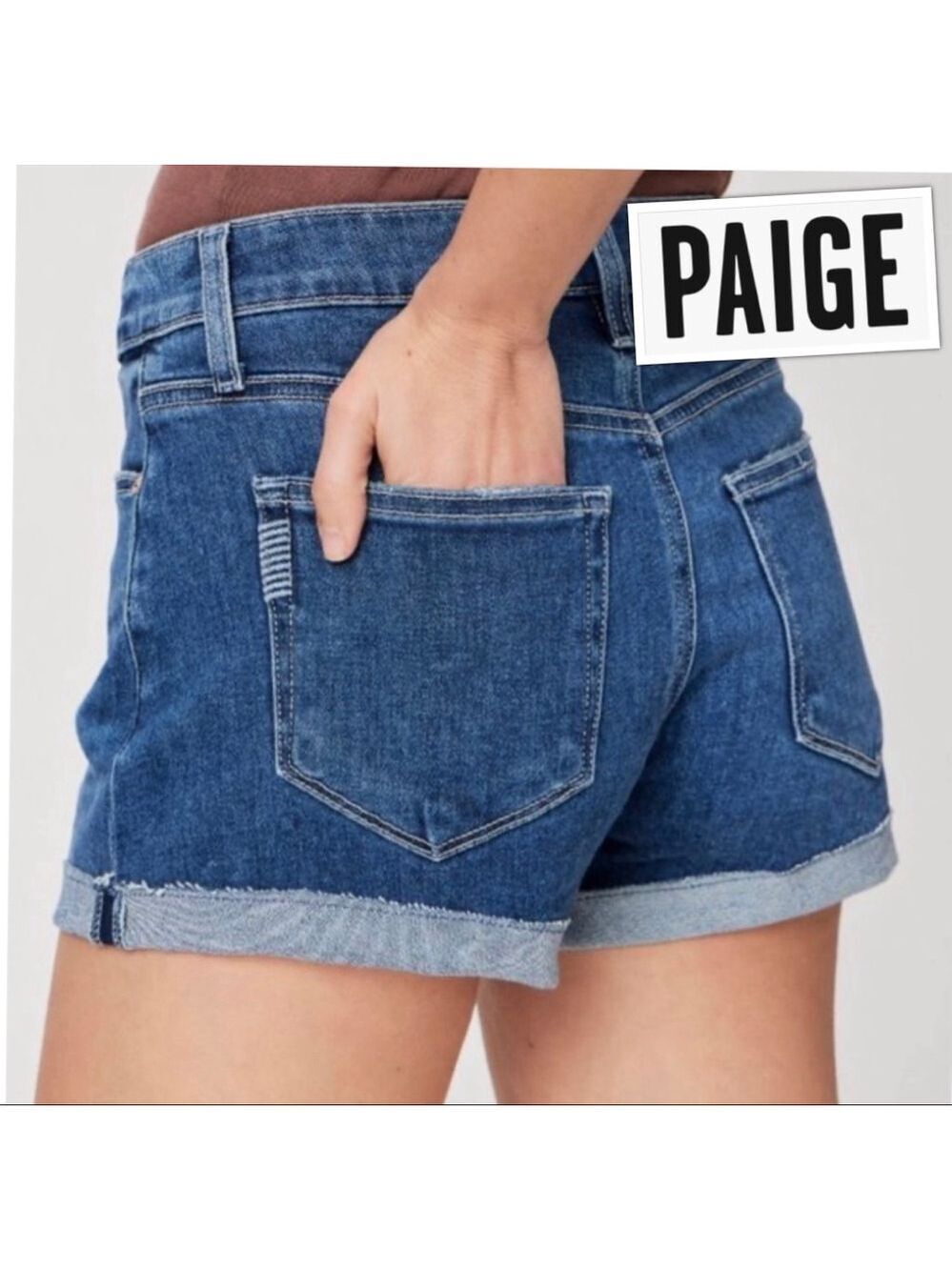 Paige Denim Western Chic Cuffed Jimmy Jimmy Jean Shorts size 27 msrp $179